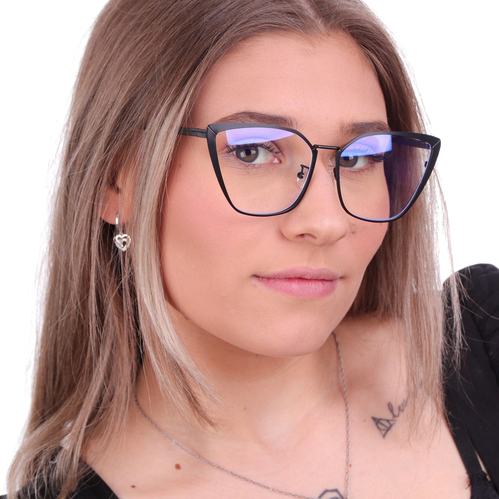 DIGITAL DIVA damskie okulary zerówki kocie oczy MORAMO