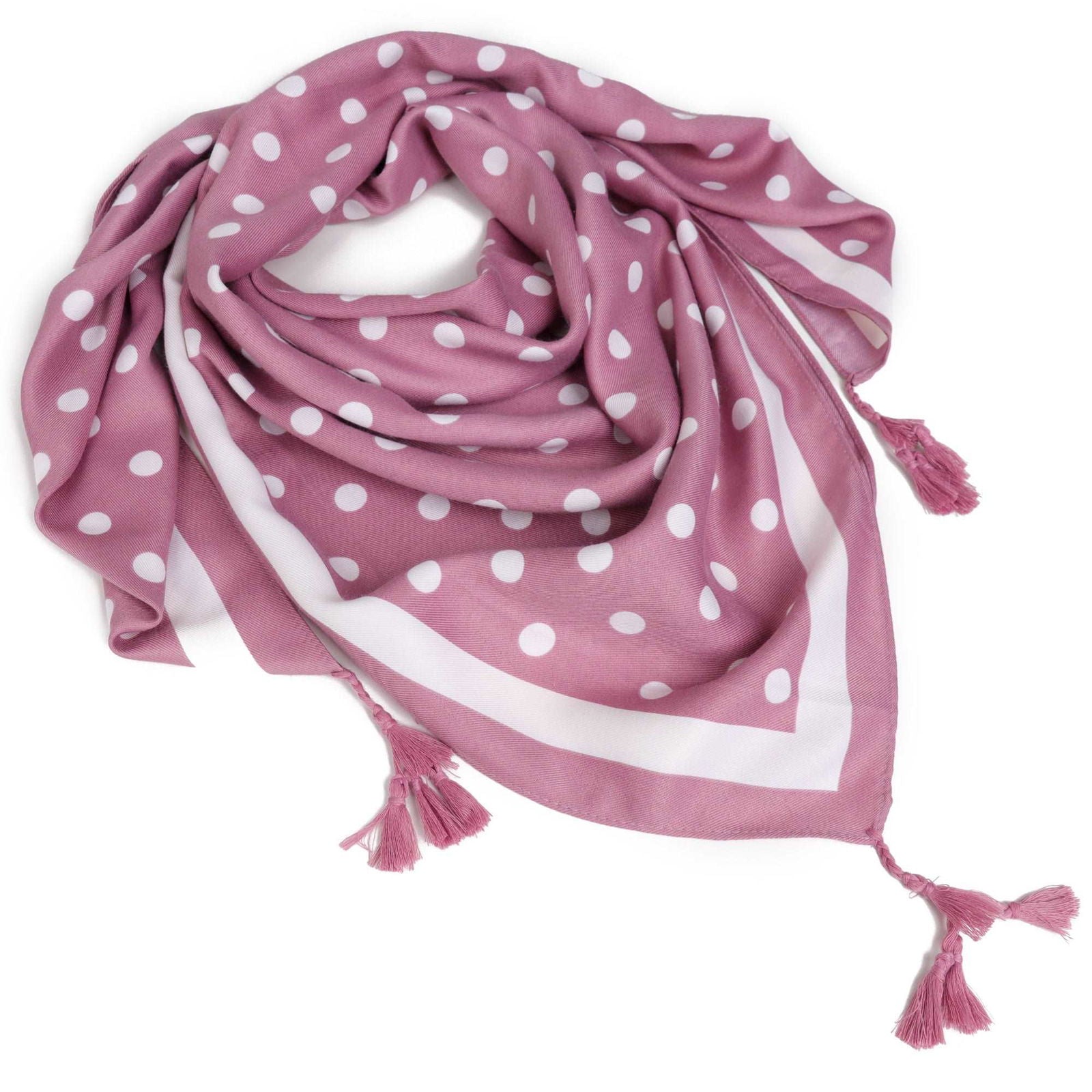 DOTTY DREAM PINK różowa chusta damska w groszki MORAMO