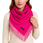 ELEGANT WARMTH kwadratowa chusta damska fuksja z wiskozy MORAMO