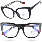 ELLA'S EDGE okulary damskie zerówki kocie oczy MORAMO