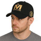 EXPLORE GOLD czarna bawełniana czapka z daszkiem unisex MORAMO