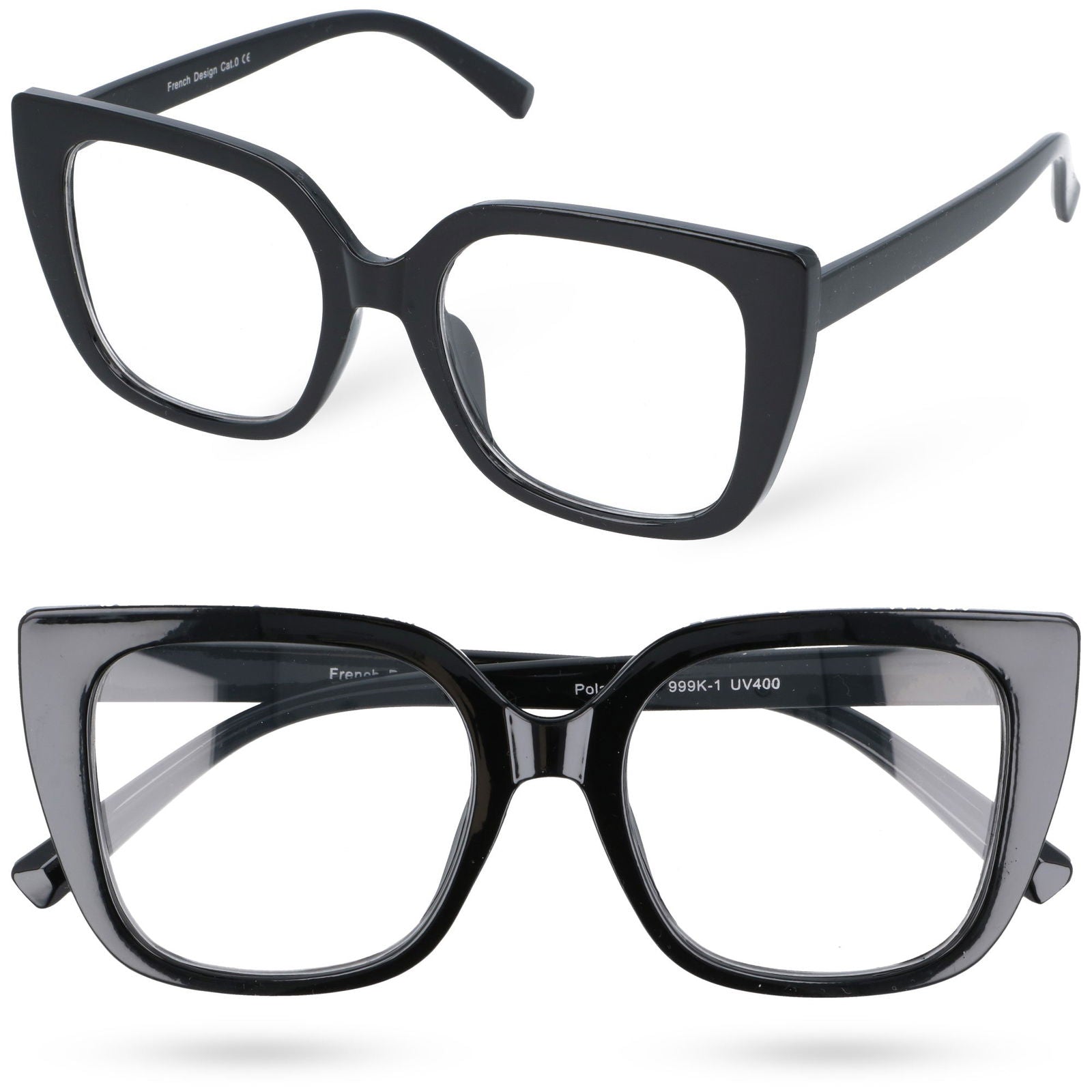 FELINE FANCY okulary damskie zerówki kocie oczy MORAMO