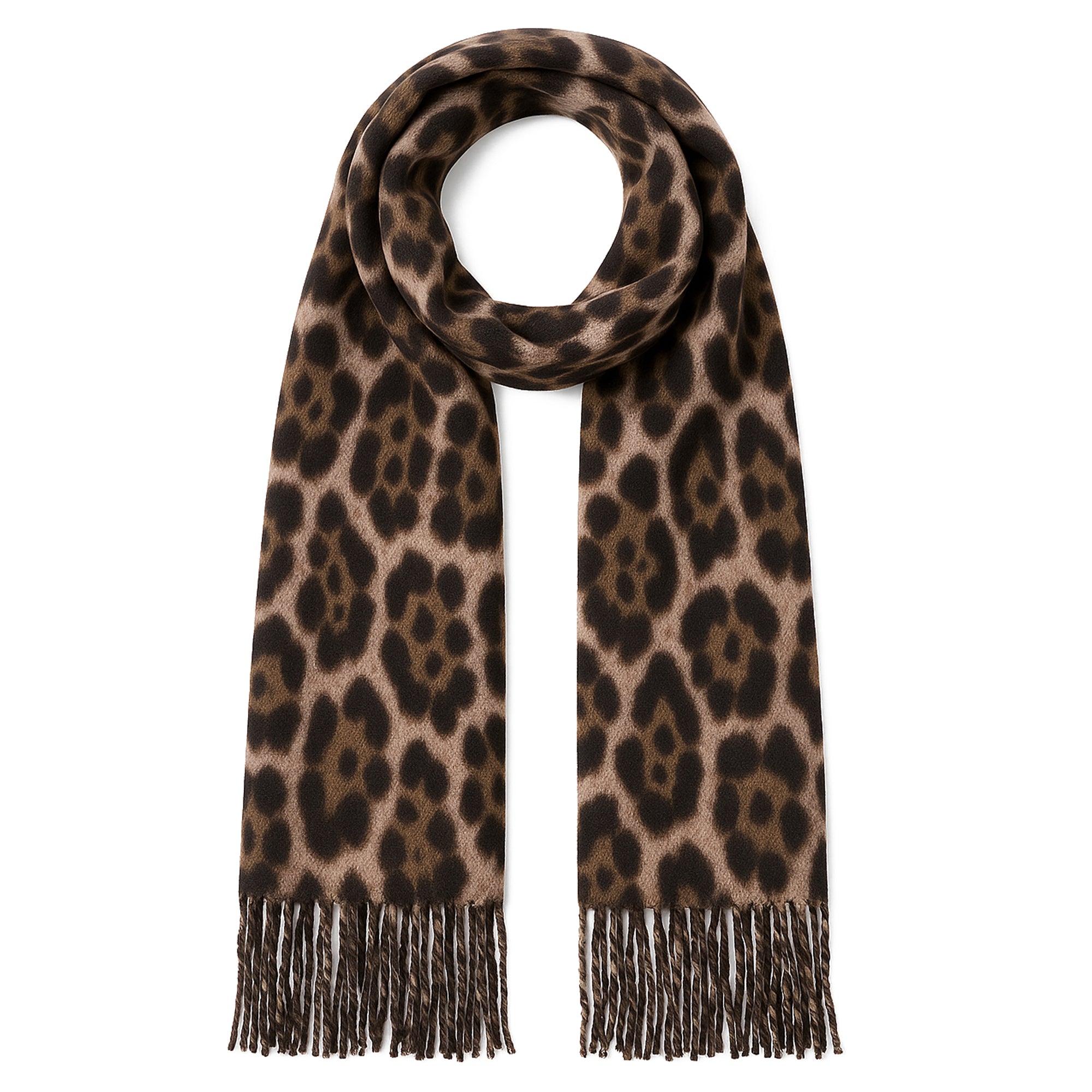FELINE STYLE brązowy damski szal w zwierzęcy wzór MORAMO