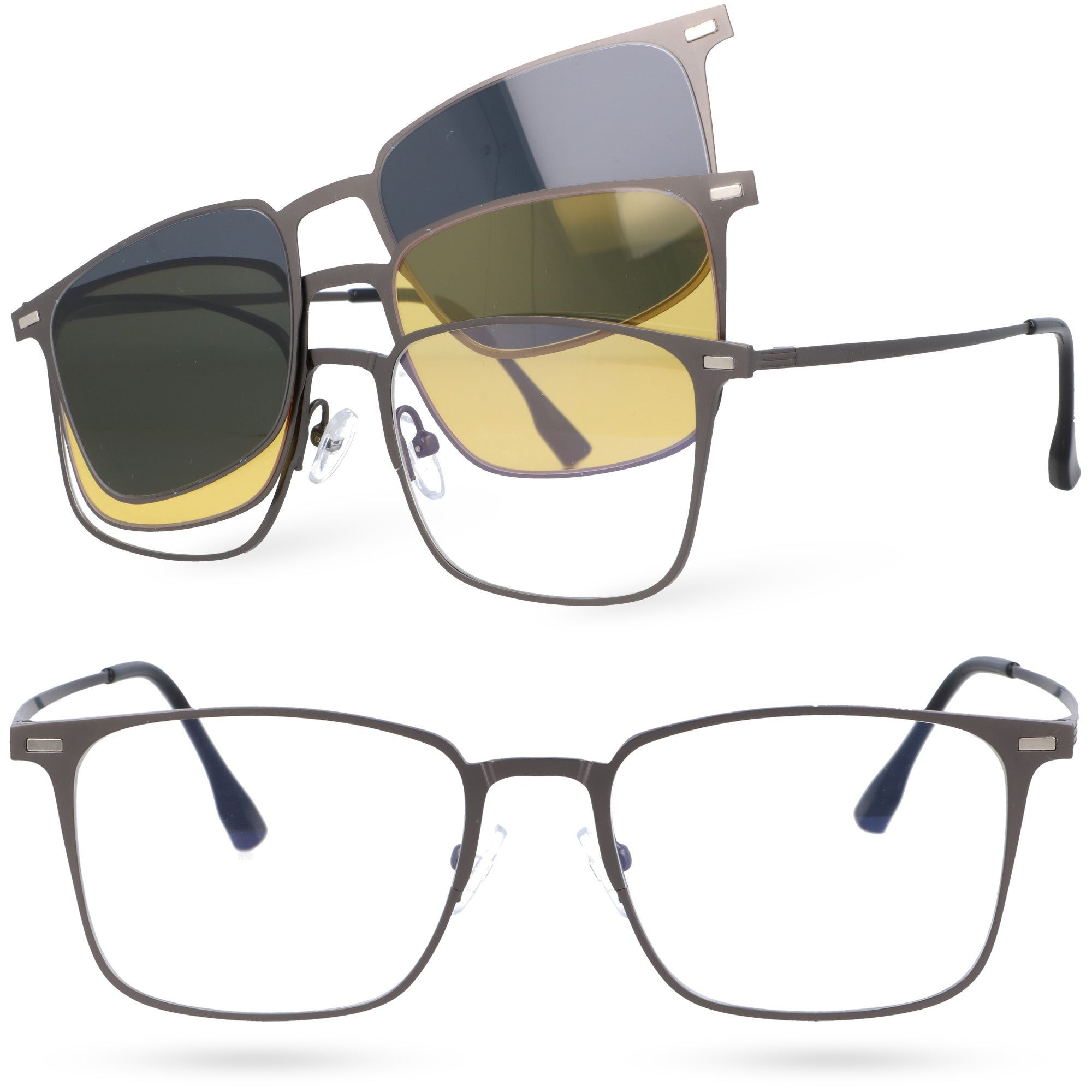 FLEXIVIEW szare oprawki korekcyjne clip on MORAMO