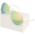 GAVIN GOLD okulary przeciwsłoneczne pilotki złote unisex MORAMO