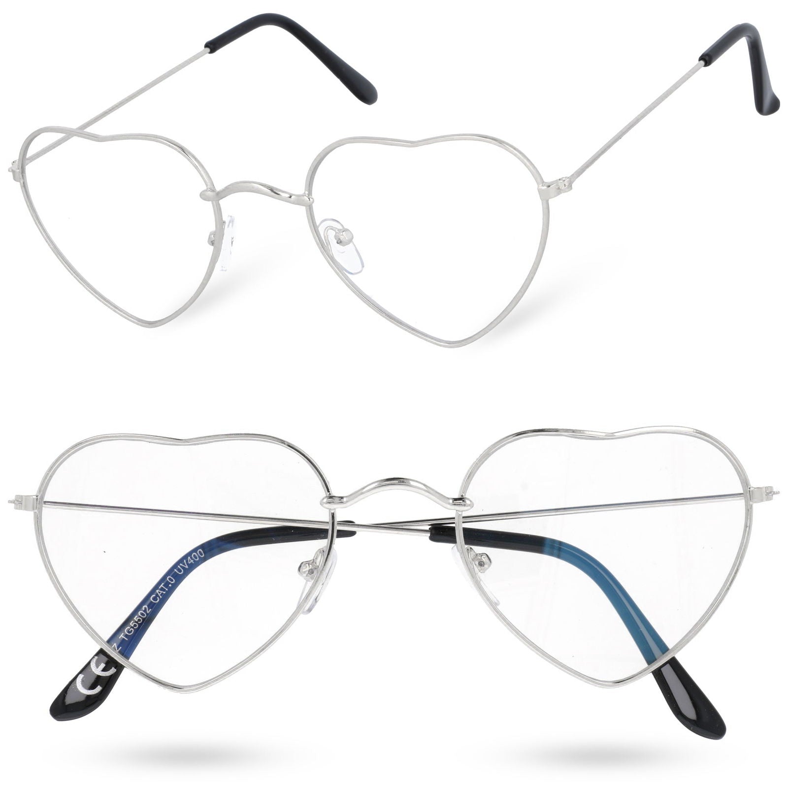 HEART GLASSES damskie okulary zerówki w kształcie serca MORAMO