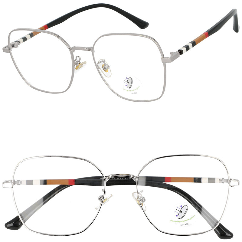 HELGE srebrne okulary zerówki do komputera MORAMO