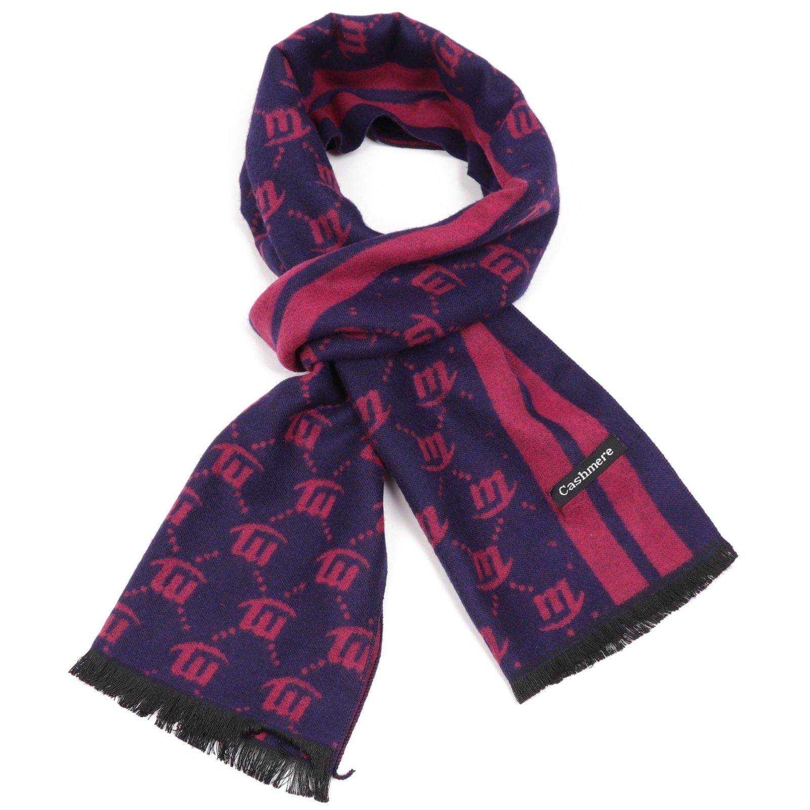 HXM-17 męski szal wiskozowy navy dark red MORAMO