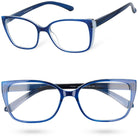 LADY LENSES PLUS BLUE okulary korekcyjne damskie kocie oczy MORAMO