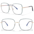 LARGE LUXE damskie szare okulary kwadratowe oversize MORAMO