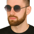 LENNOX okrągłe okulary przeciwsłoneczne retro gunmetal MORAMO