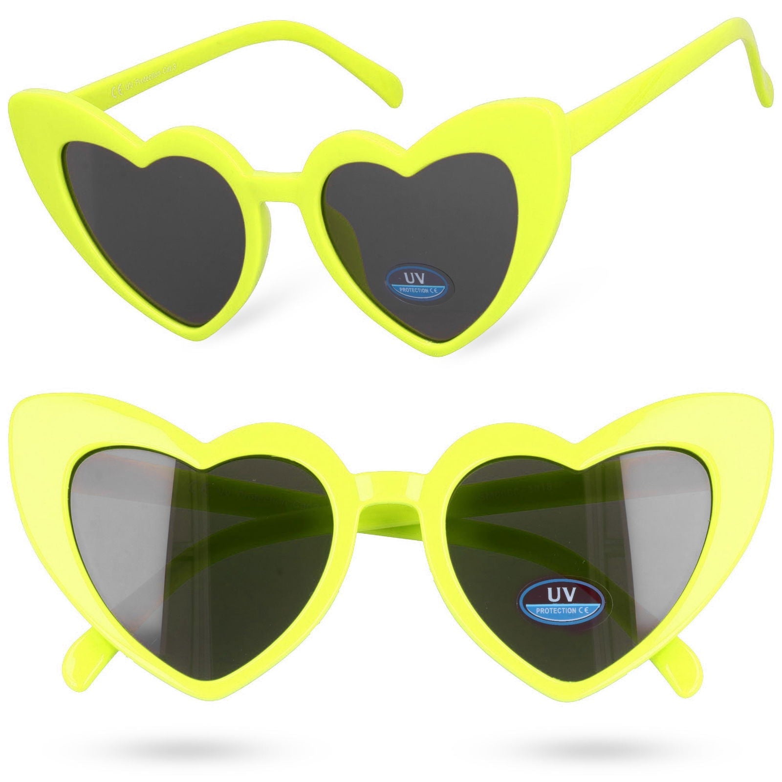 LOVE LENS YELLOW damskie okulary przeciwsłoneczne serca MORAMO