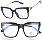 LUNA kwadratowe okulary damskie oversize zerówki MORAMO