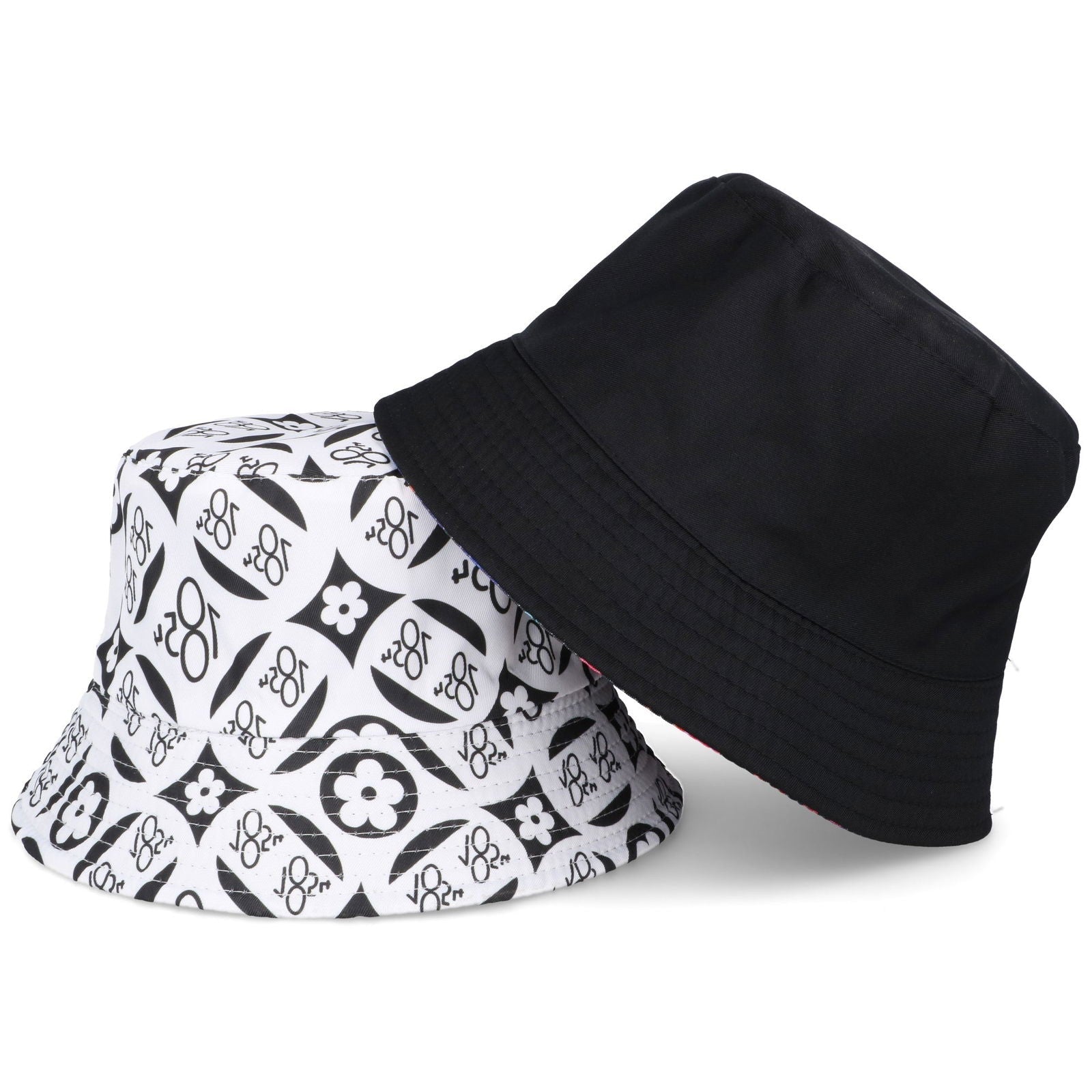 LV 1854 biały dwustronny kapelusz bawełniany unisex MORAMO