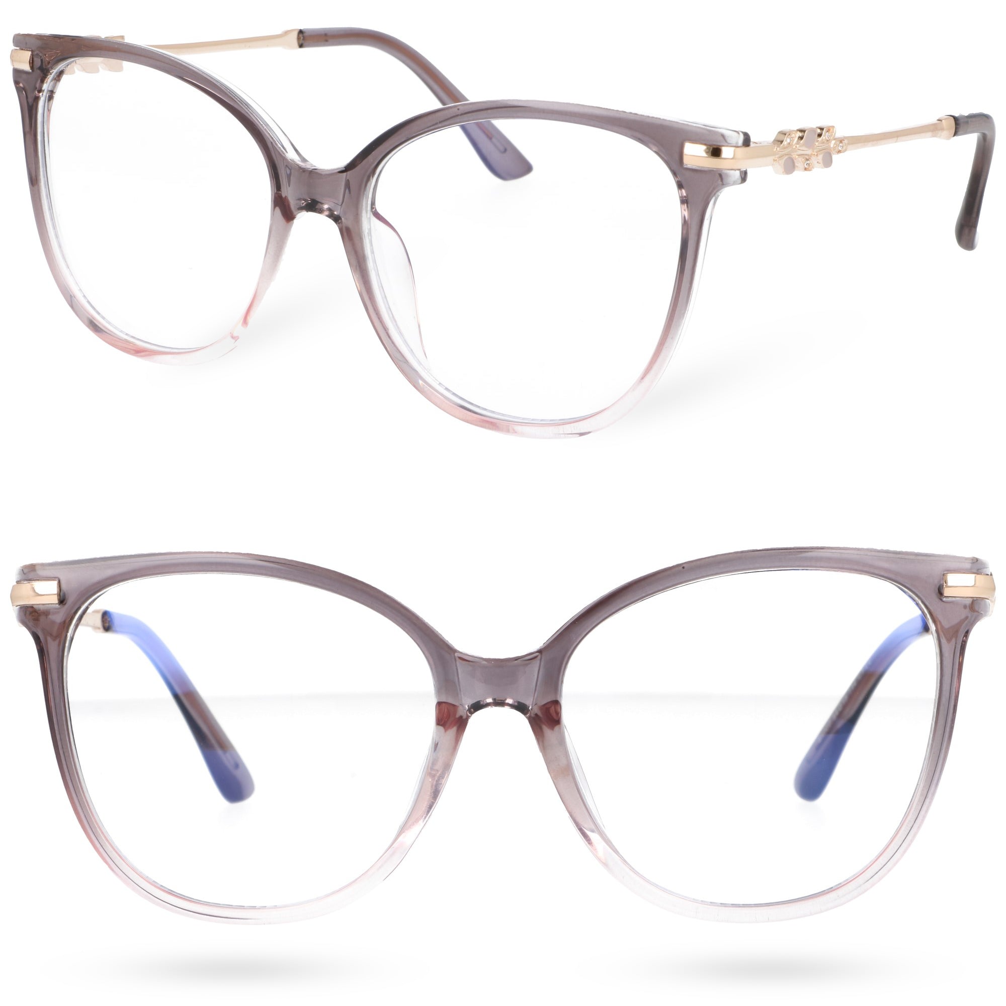 MIDNIGHT VISION szare damskie okulary zerówki kocie oczy MORAMO