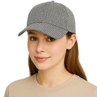 MINI PETITE czapka damska snapback biała pepitka MORAMO