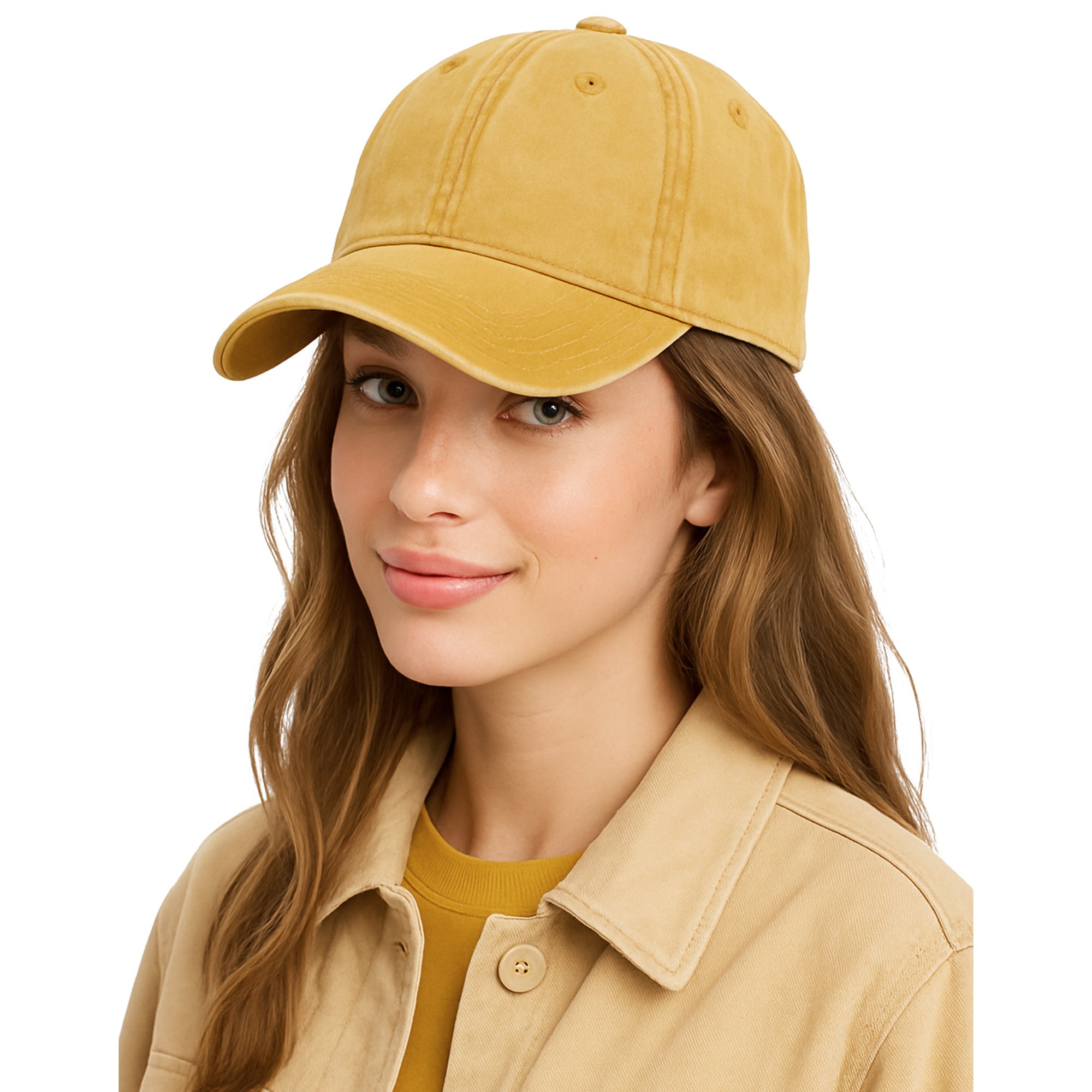 MOSTAZA żółta czapka z daszkiem vintage unisex MORAMO