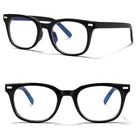 NOIR CLASSIC czarne prostokątne okulary zerówki MORAMO