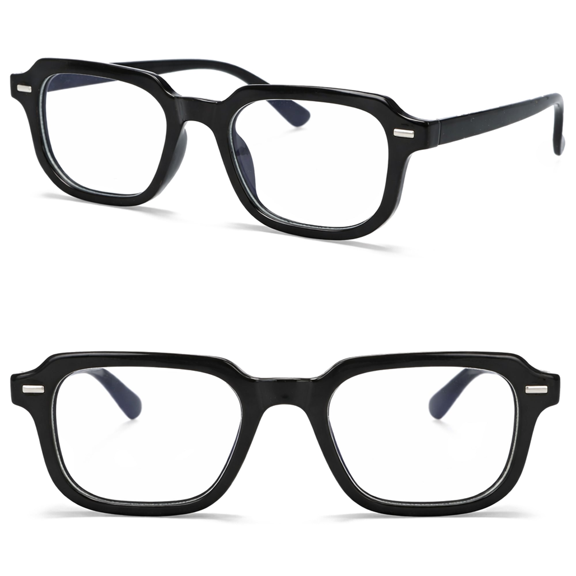 NOIR FRAME czarne okulary zerówki prostokątne unisex MORAMO
