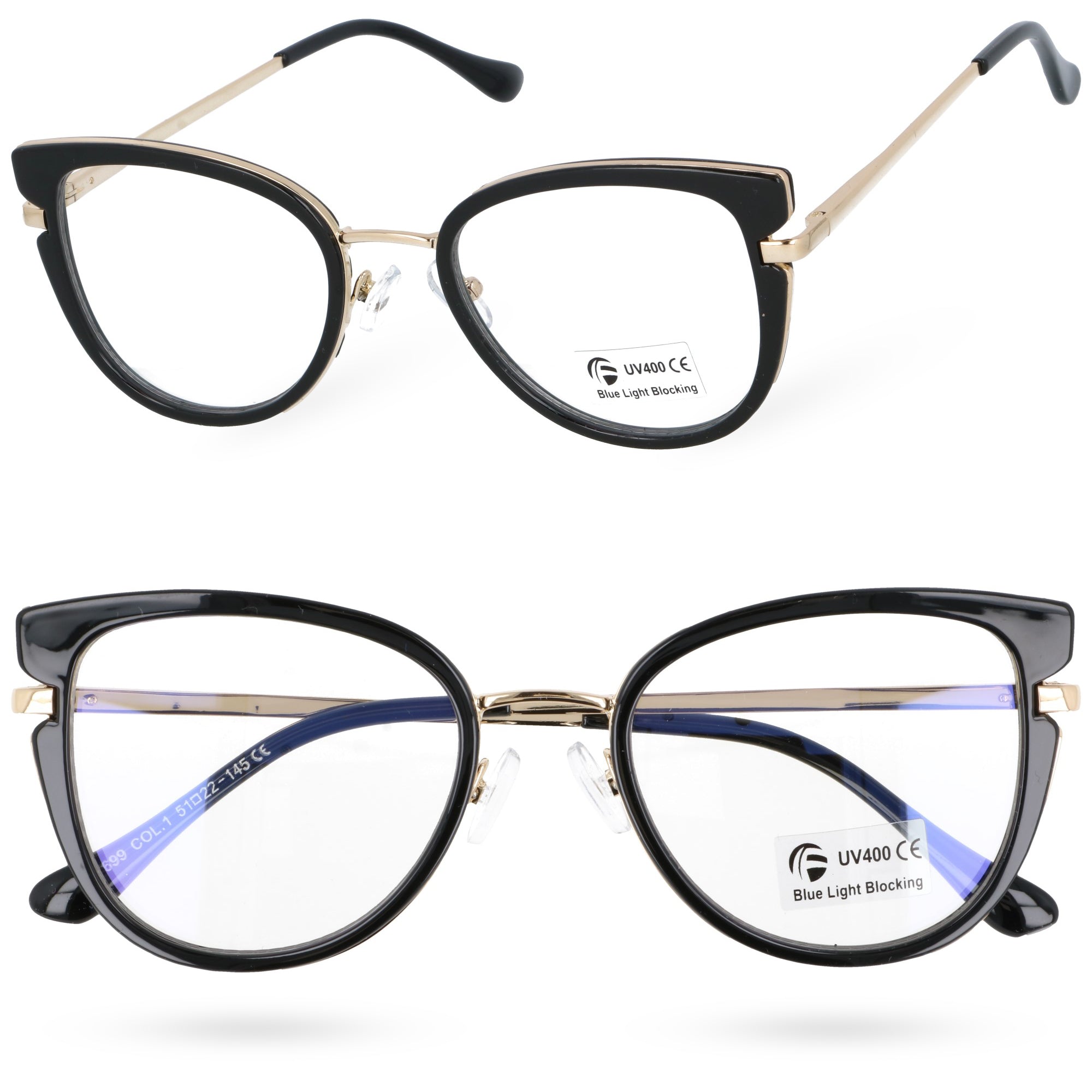 OBSIDIAN Czarne damskie okulary do komputera MORAMO