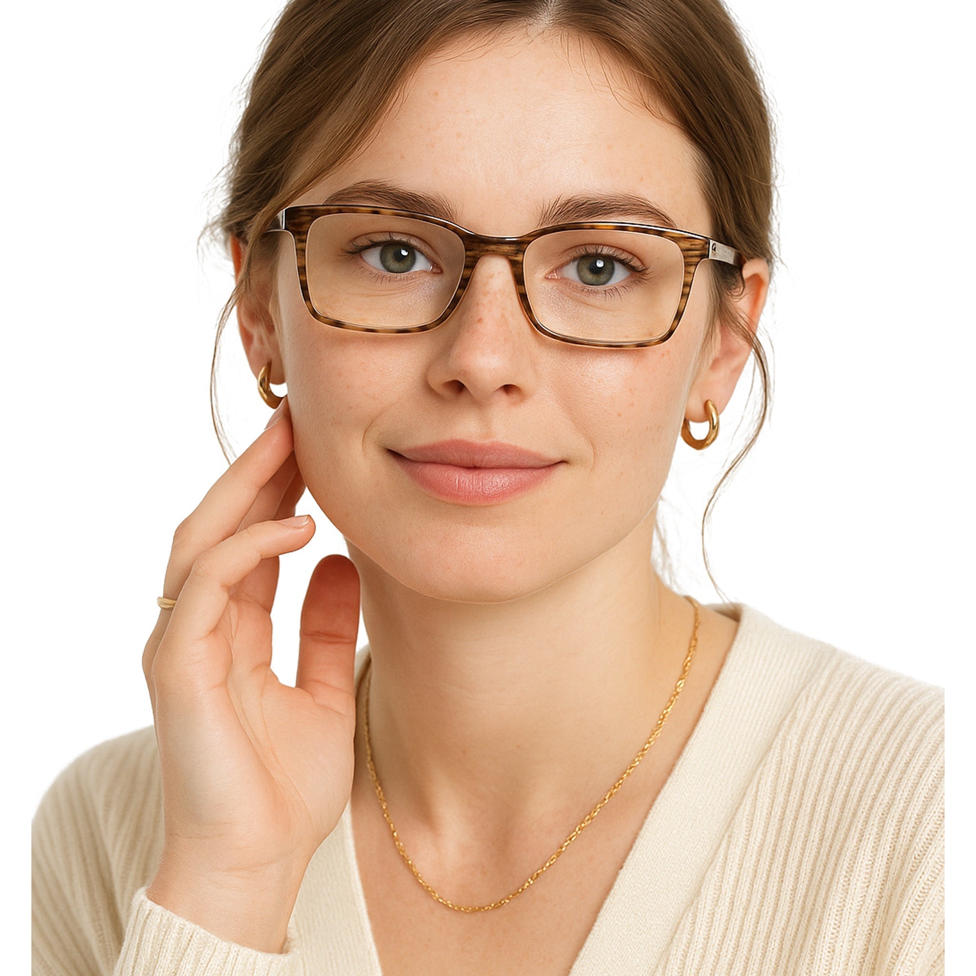 PANTERA brązowe prostokątne okulary korekcyjne unisex MORAMO