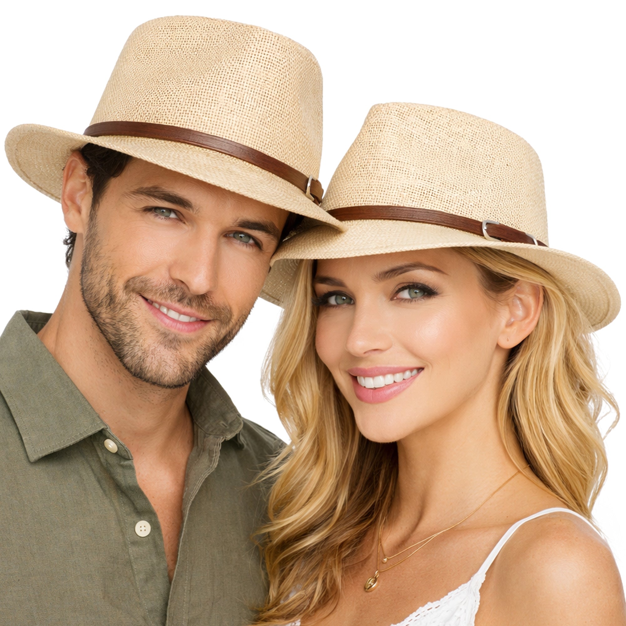 SAHARA beżowy ażurowy papierowy kapelusz fedora MORAMO
