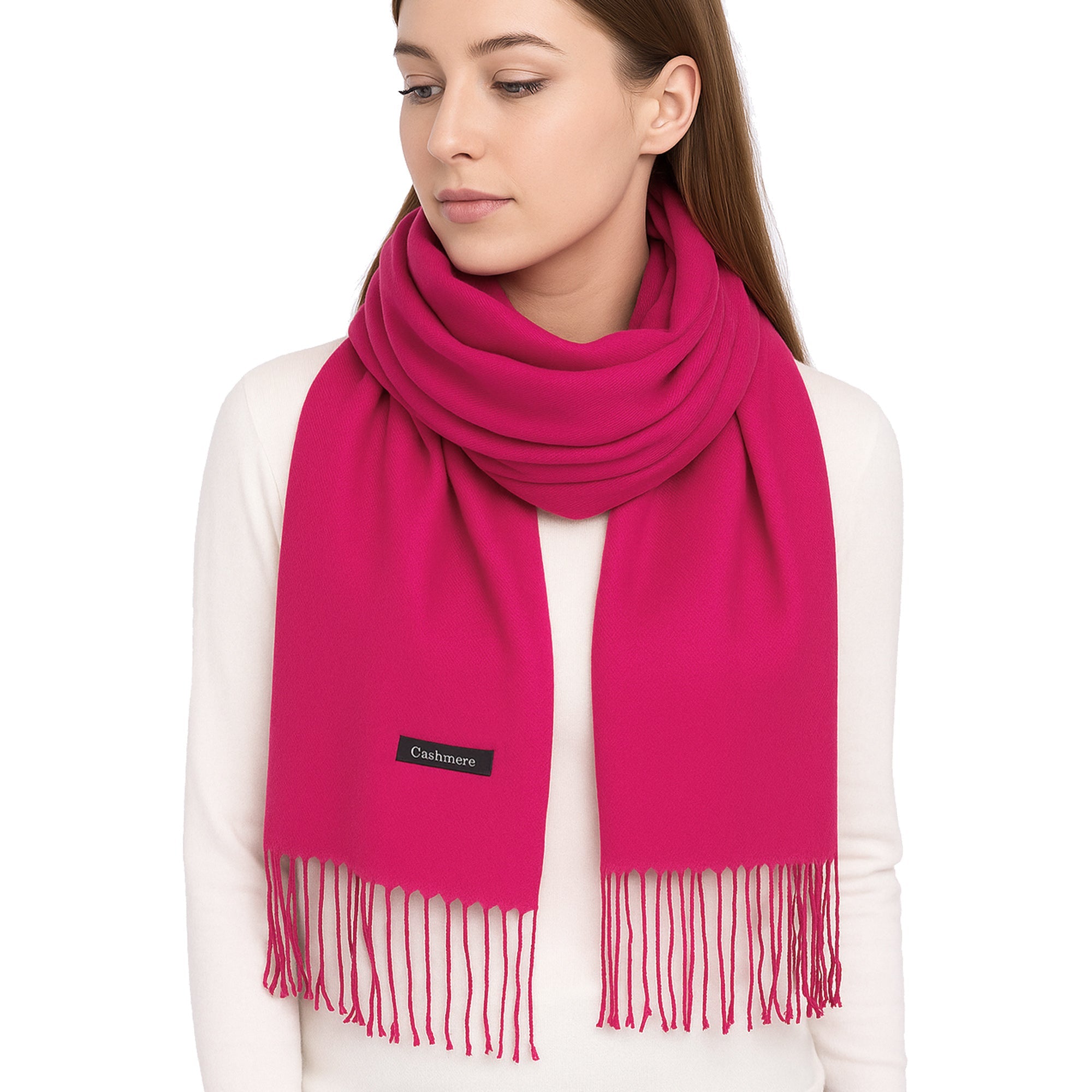 SIMPLE GRACE lekki damski szal z wiskozy fuksja MORAMO
