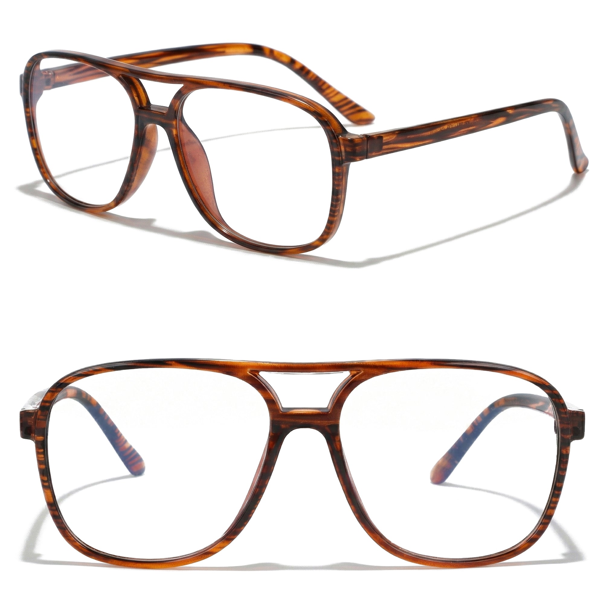 SKYLINE brązowe okulary zerówki pilotki unisex MORAMO
