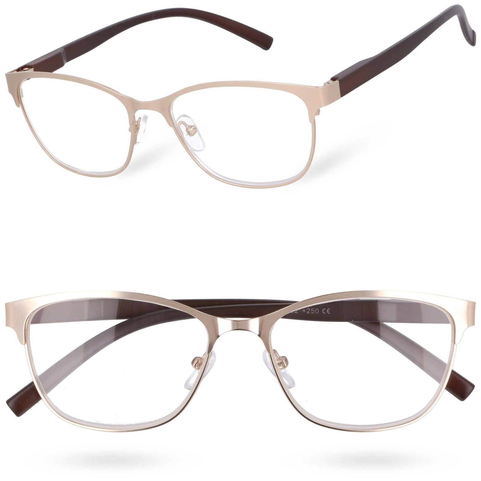 STEELEASE GOLD okulary korekcyjne damskie złote metalowe MORAMO