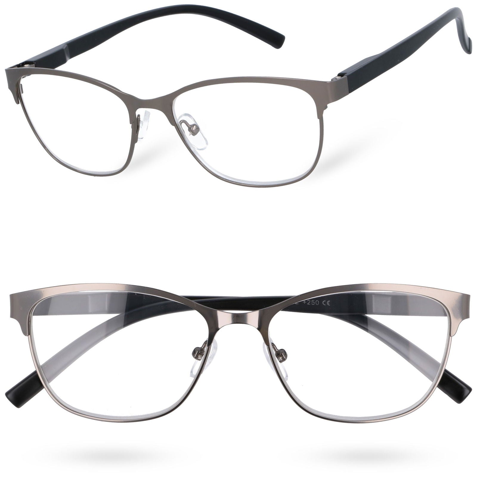 STEELEASE SILVER czarne okulary korekcyjne do czytania MORAMO