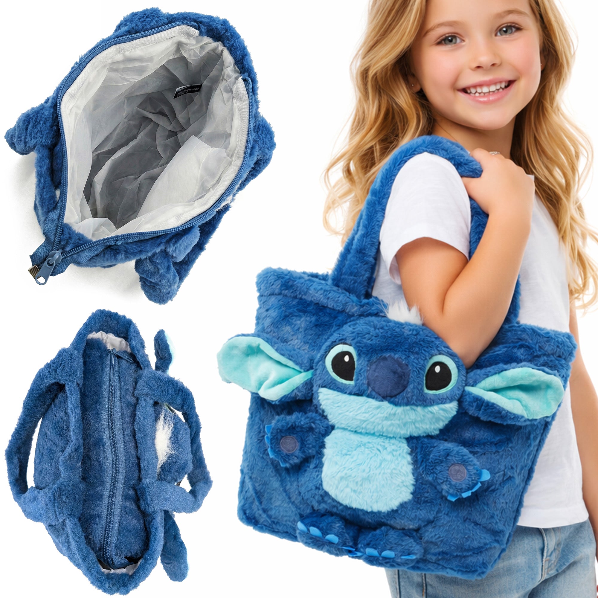 STITCH niebieska pluszowa torebka dla dzieci MORAMO