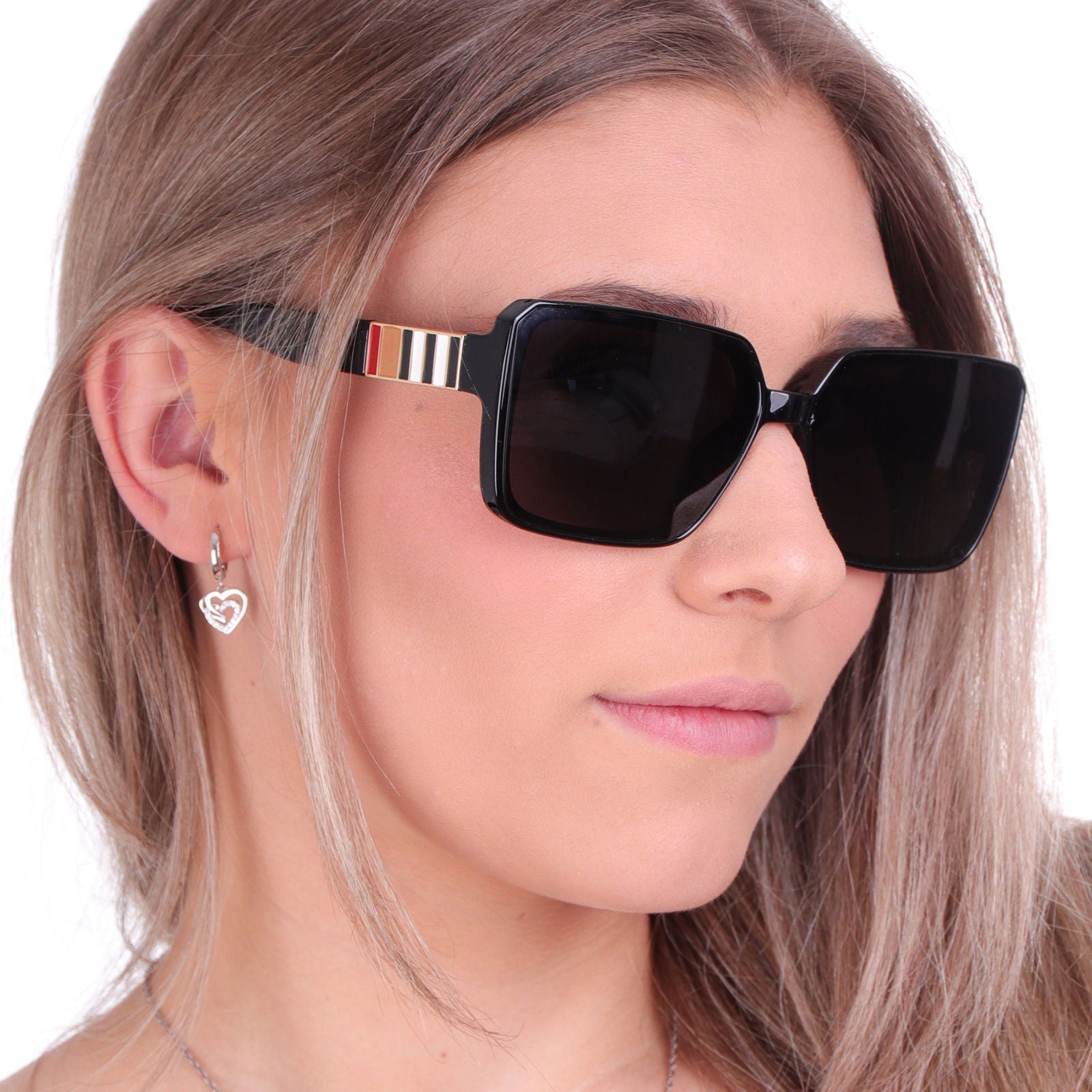 SUN DIVA czarne damskie okulary polaryzacyjne oversize MORAMO