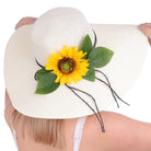 SUNFLOWER duży słomkowy kapelusz damski ecru MORAMO