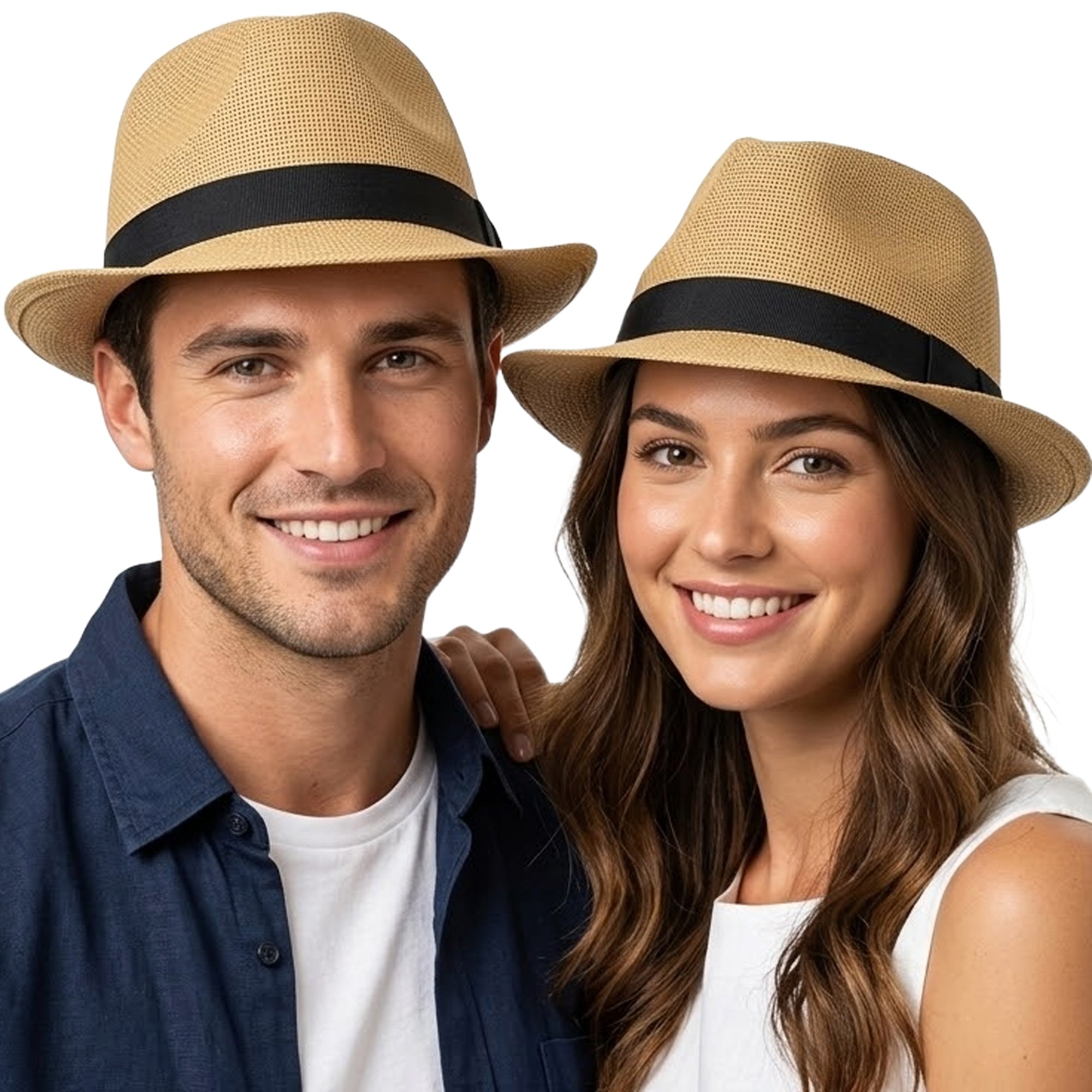 SUNSET brązowy papierowy kapelusz panama unisex MORAMO
