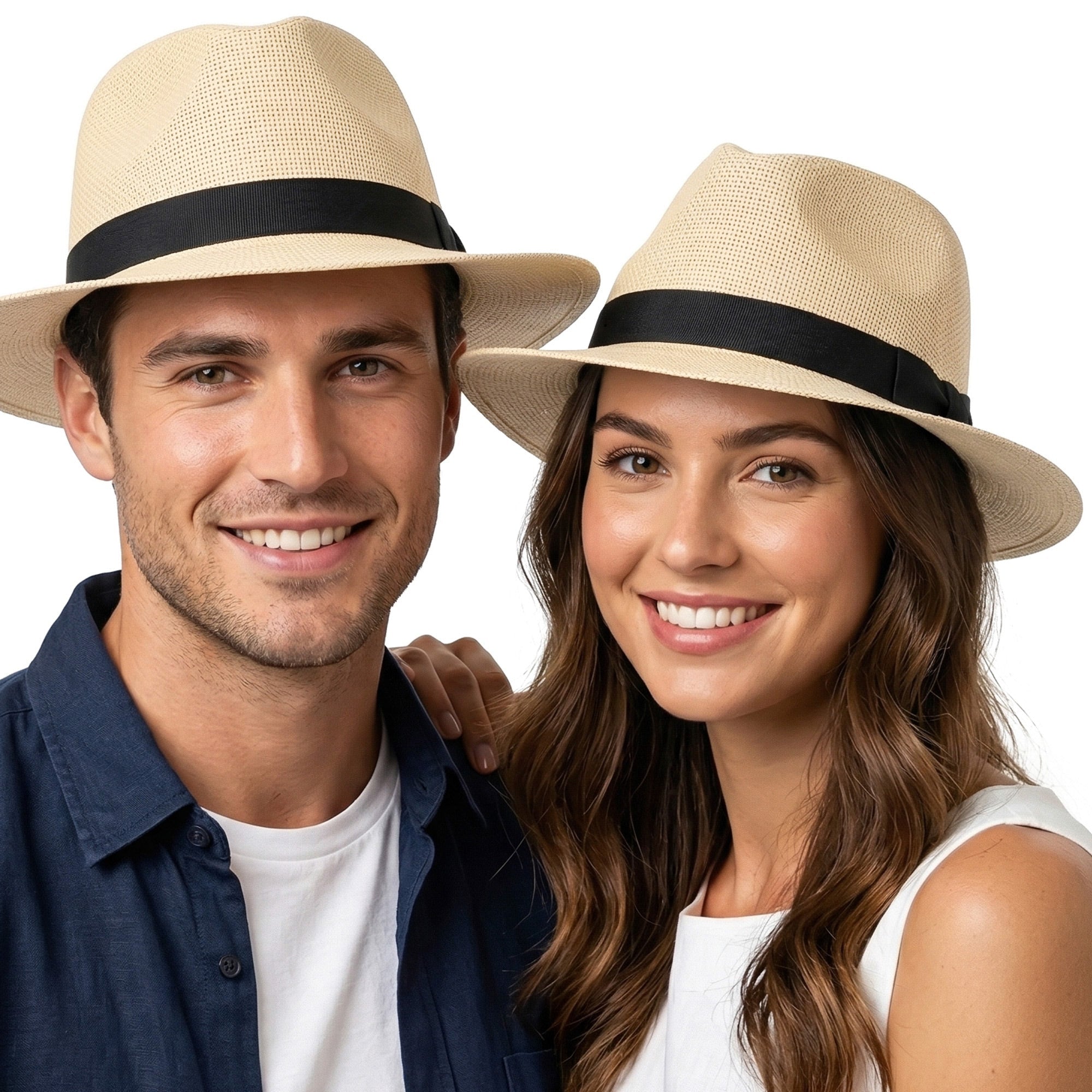 SUNSET PANAMA beżowy ażurowy kapelusz fedora unisex MORAMO