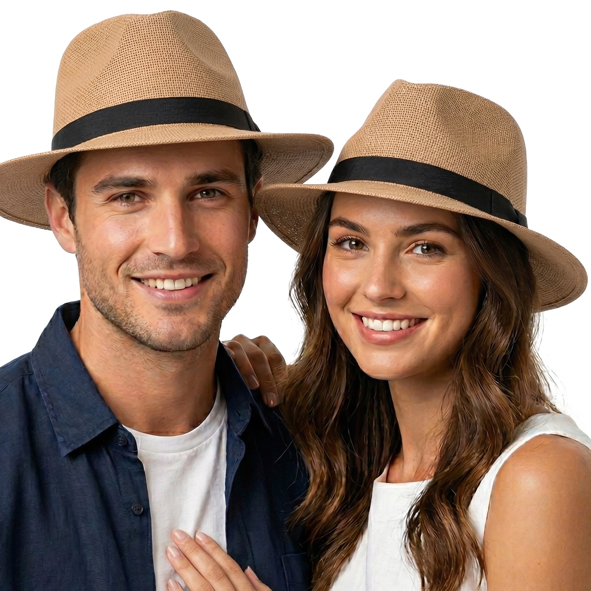 SUNSET PANAMA III brązowy ażurowy kapelusz typu fedora MORAMO