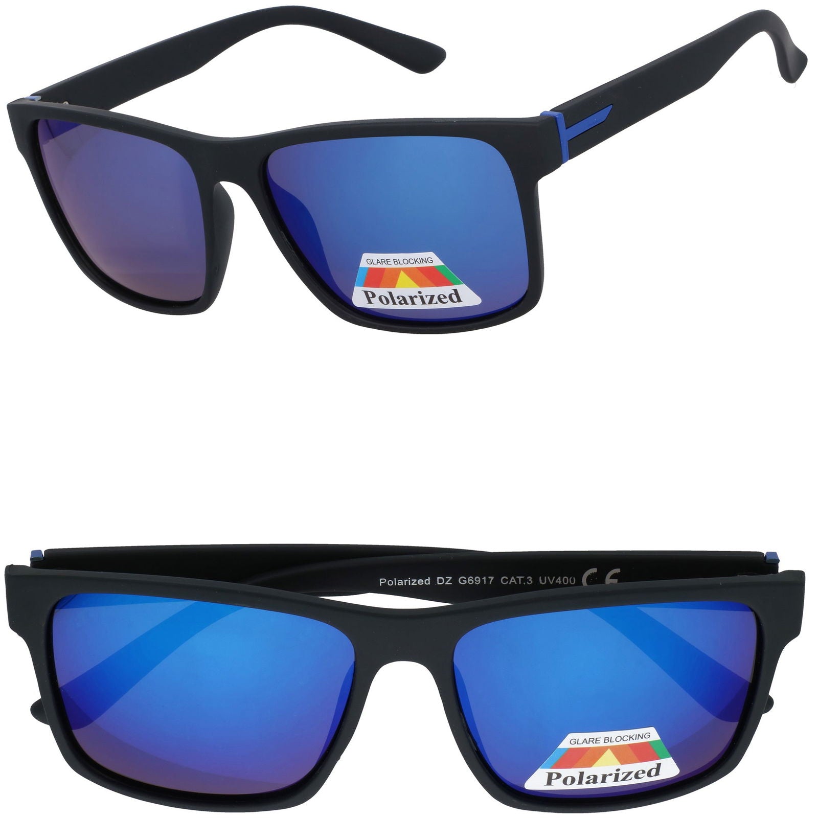 T VIEW NAVY męskie okulary nerdy niebieskie polaryzacyjne MORAMO