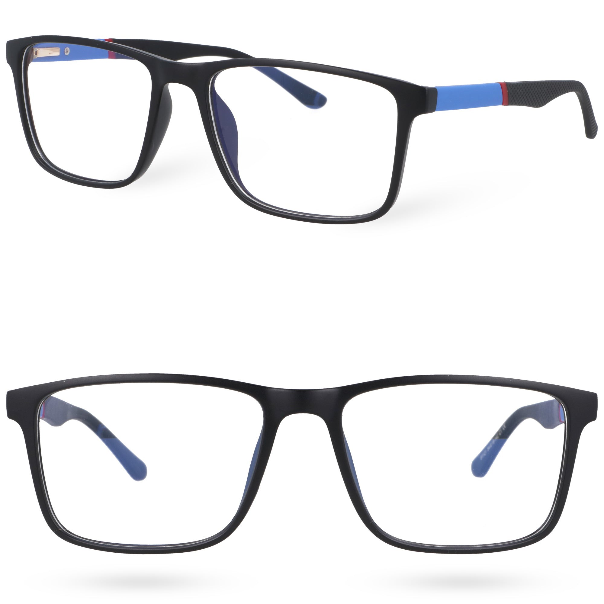 TECHNO EDGE męskie okulary do komputera czarno-niebieskie MORAMO