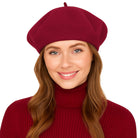 ÉTOILE DU MATIN bordowy wełniany beret damski MORAMO
