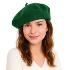ÉTOILE DU MATIN ciemnozielony wełniany beret damski MORAMO