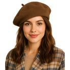 ÉTOILE DU MATIN damski brązowy beret wełniany MORAMO