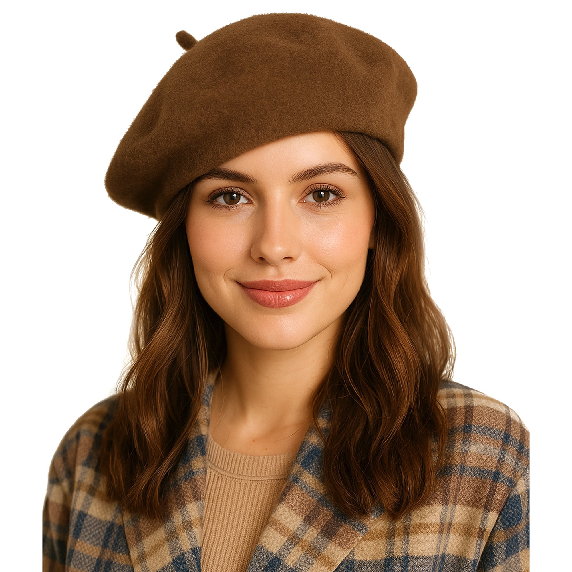 ÉTOILE DU MATIN damski brązowy beret wełniany MORAMO