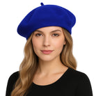 ÉTOILE DU MATIN niebieski wełniany beret damski MORAMO