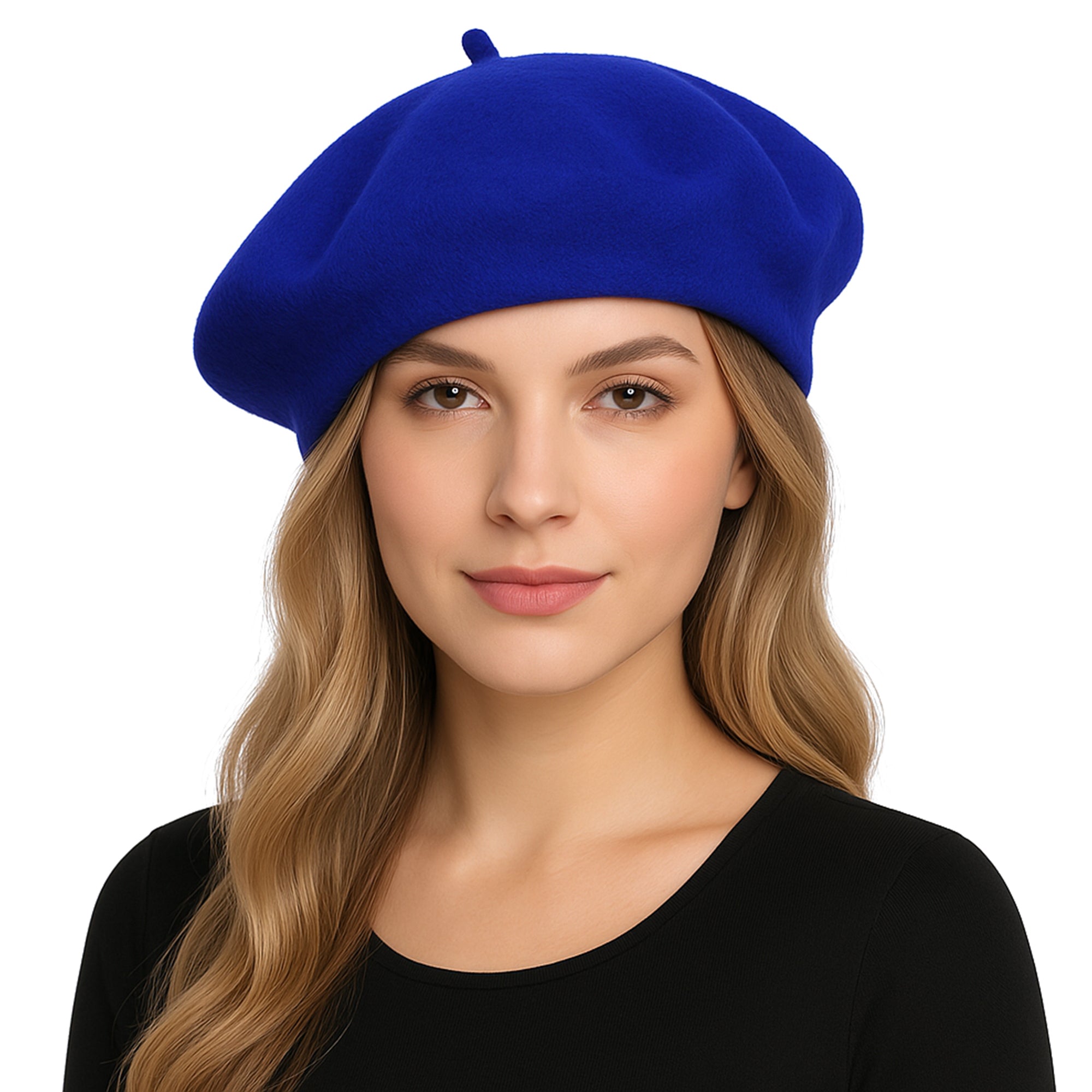 ÉTOILE DU MATIN niebieski wełniany beret damski MORAMO