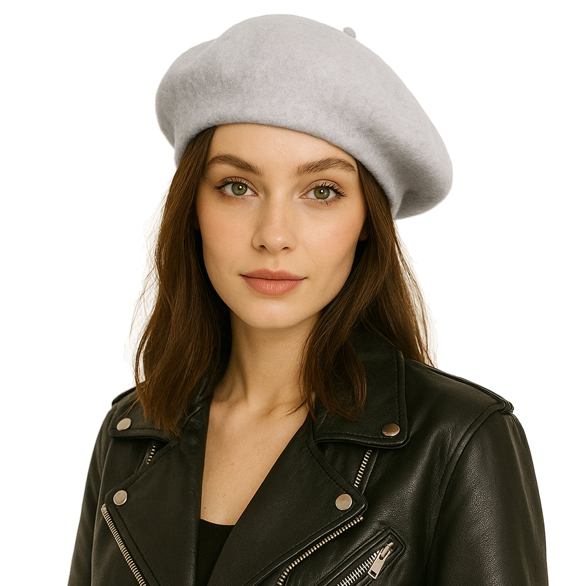 ÉTOILE DU MATIN popielaty wełniany beret damski MORAMO