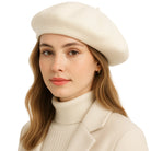 ÉTOILE DU MATIN zimowy beret damski wełniany ecru MORAMO
