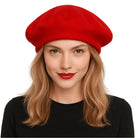 ÉTOILE krwisty damski beret z wełną MORAMO