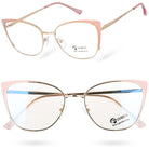 VELVET VIEW CAT damskie metalowe okulary zerówki kocie oczy MORAMO