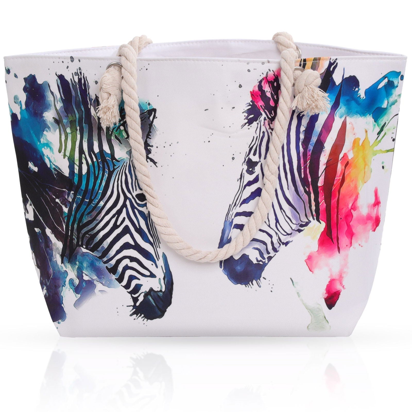 ZEBRAS wielokolorowa damska torba plażowa shopperka MORAMO